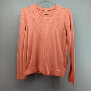Lululemon Breeze By Long Sleeve Top Mesh Perforated Running Shirt 6 Squad Coral